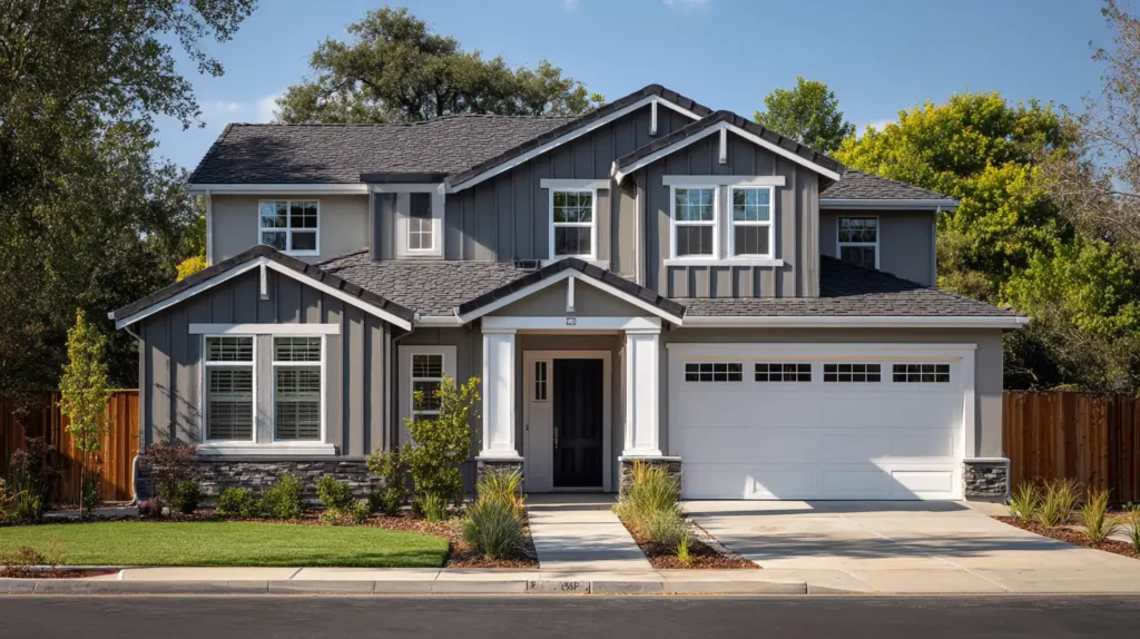Residential siding replacement in Sacramento, California Fiber cement siding installation on Sacramento home Completed siding replacement on a Sacramento house